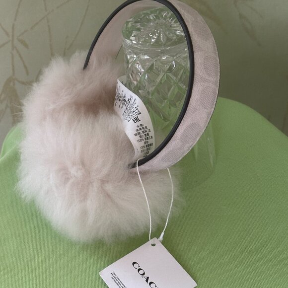 COACH SHEARLING  EARMUFFS:NWT  OFF WHITE  CCL09